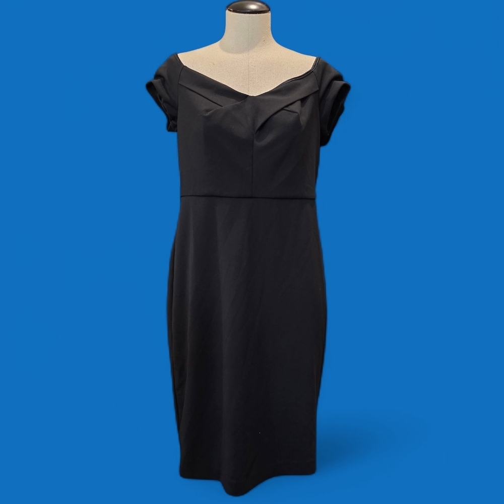 New York & Company Black Midi Just off the shoulder Dress